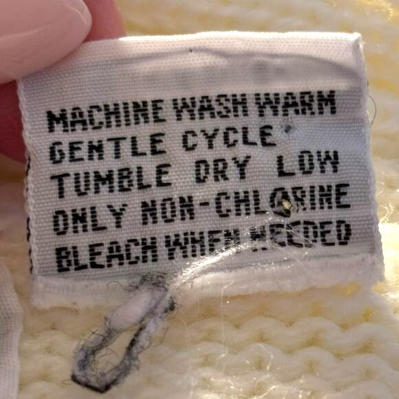 Vintage Cream Sweater Vest Open Front Pockets Knit Cardigan Grandmacore Womens S - Picture 11 of 12